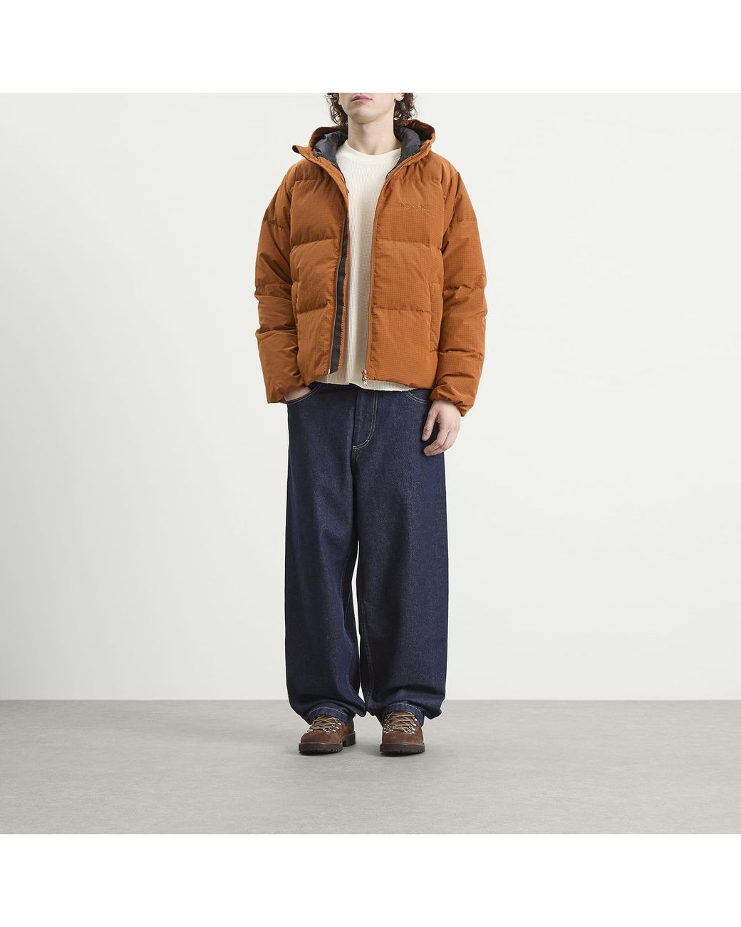 POLAR SKATE Brown Soft Puffer Jacket for men