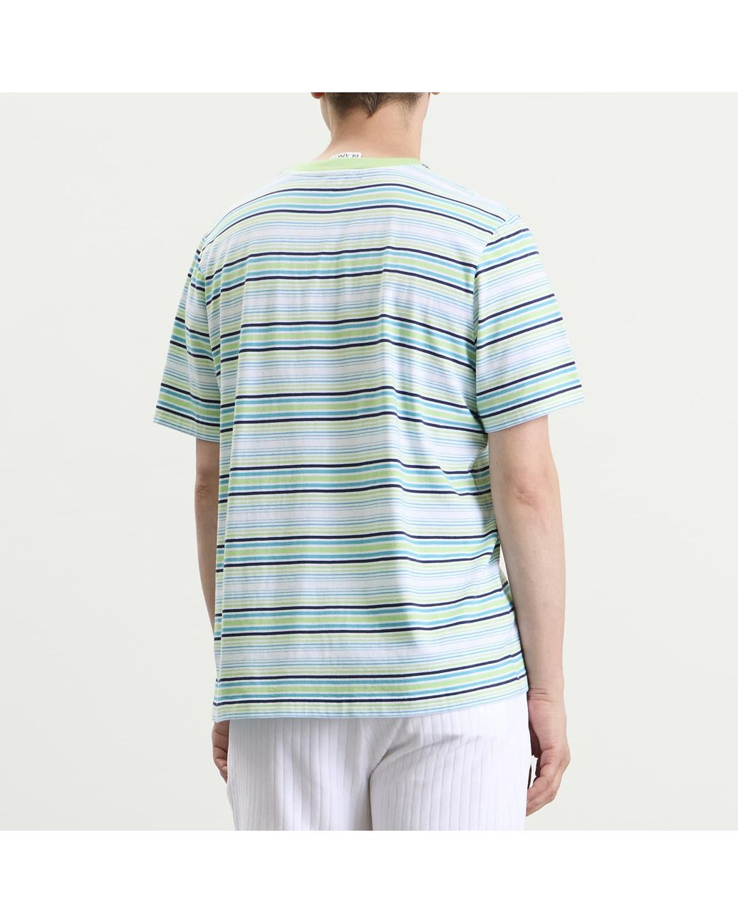 CASABLANCA Stripe T-Shirt in Blue for Men | Lyst