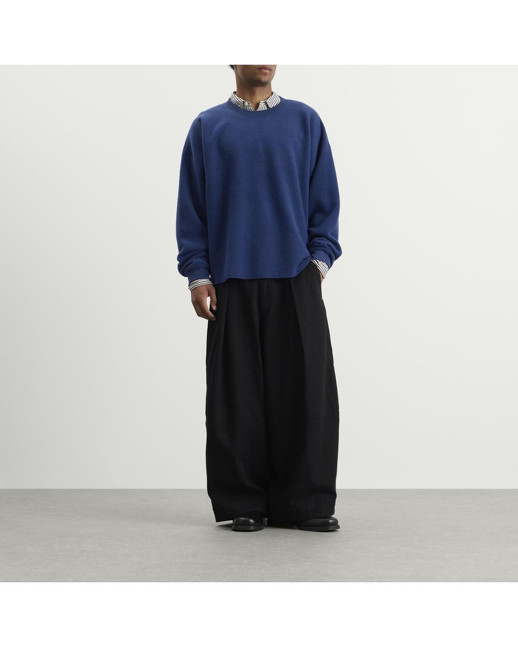 YMC Blue Wool Studio Sweatshirt for men