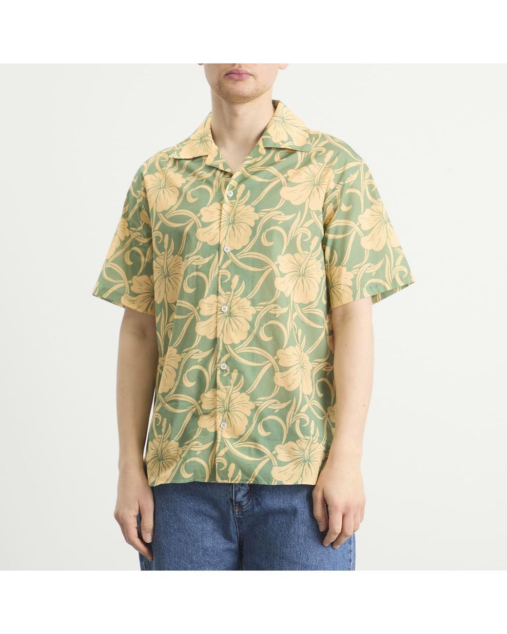 Drole de Monsieur Yellow Hibiscus Monoramme Shirt for men