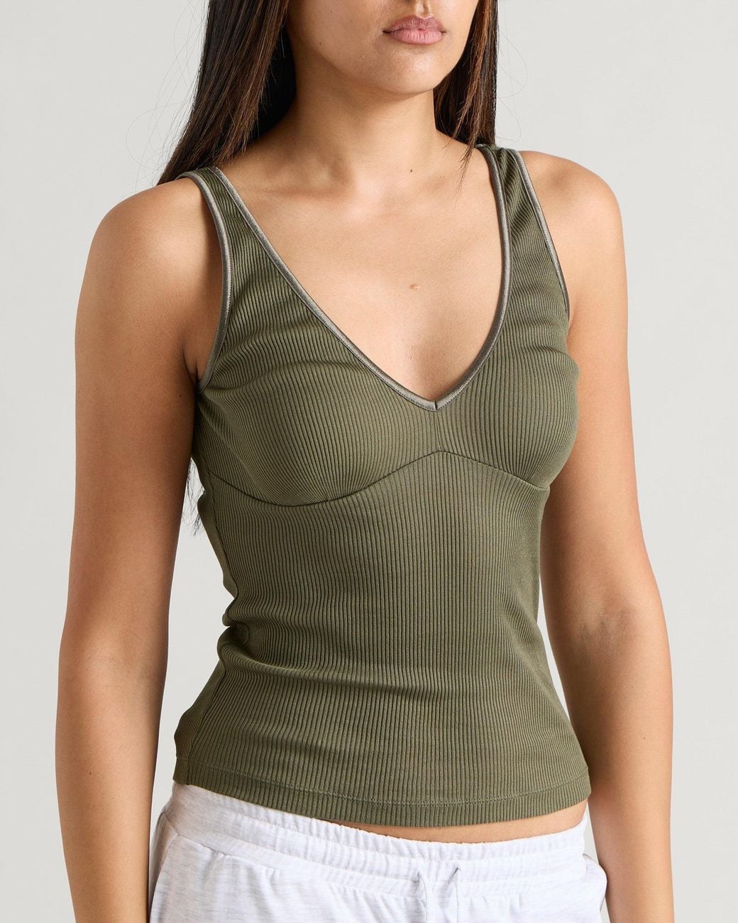 Fruity Booty Green V-Neck Tank Top