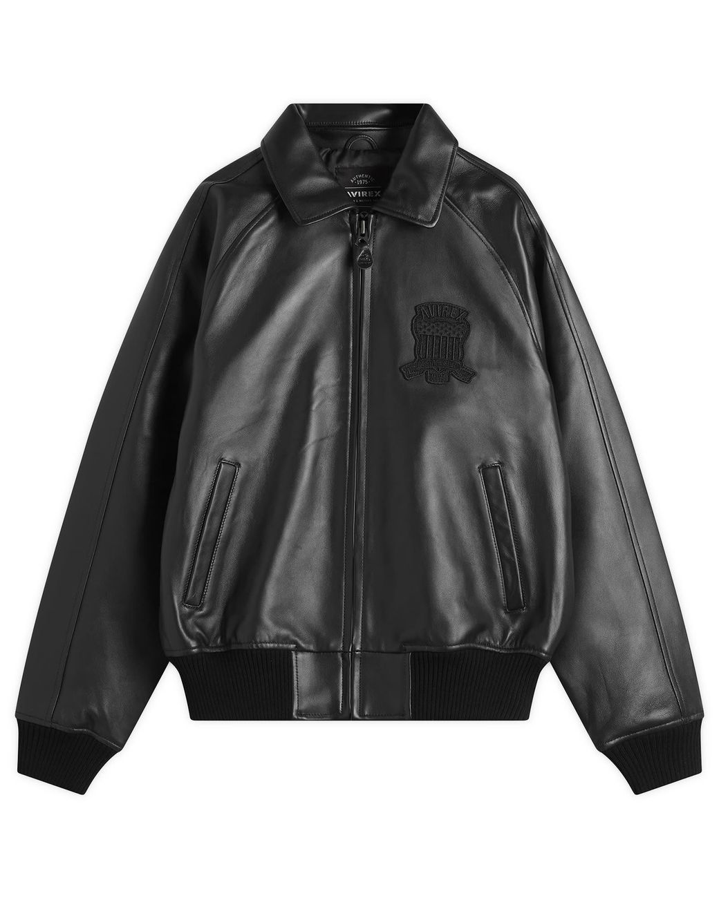 Avirex Icon Leather Jacket in Black for Men | Lyst UK