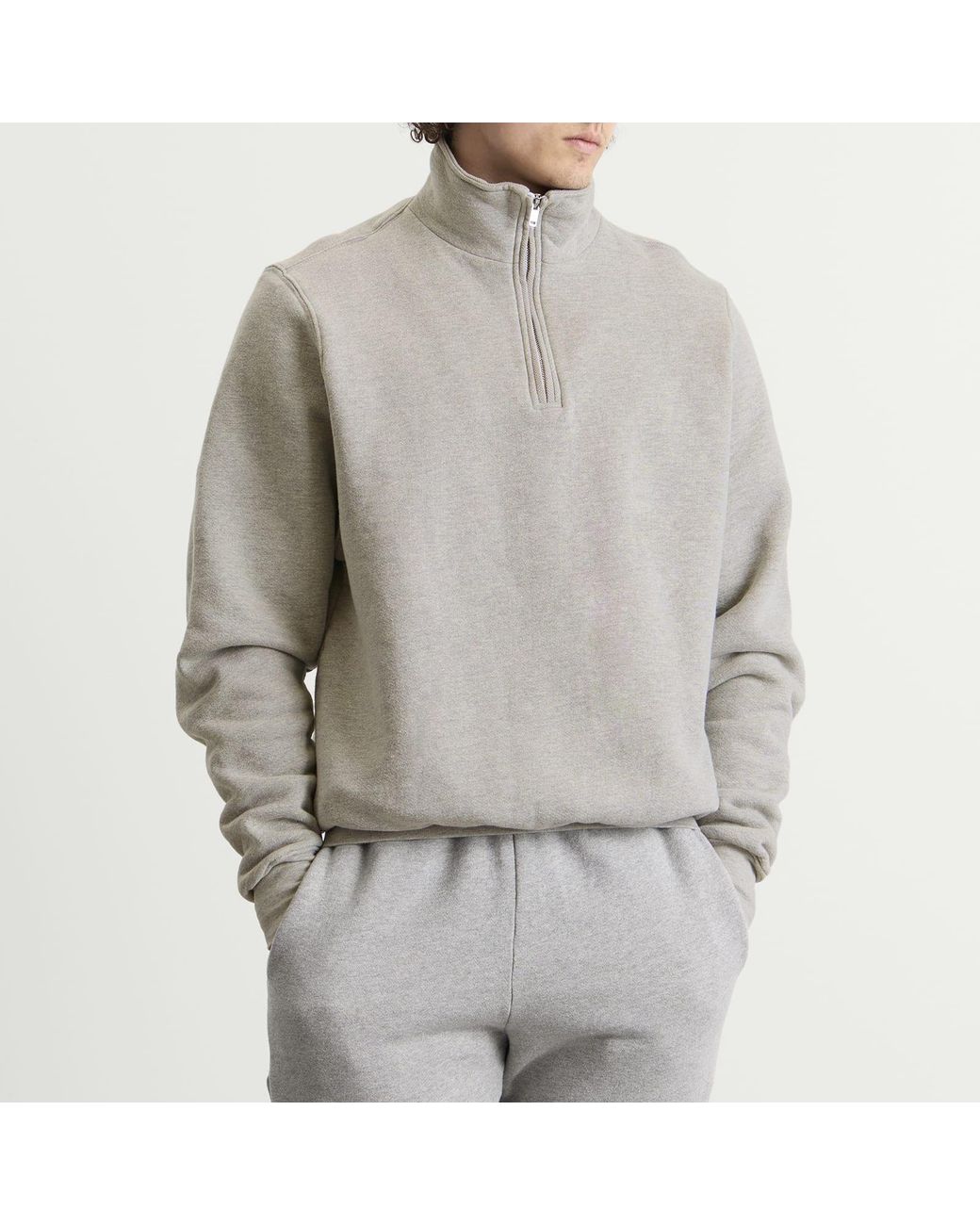 Les Tien Gray Heavyweight Half Zip Yacht Pullover for men