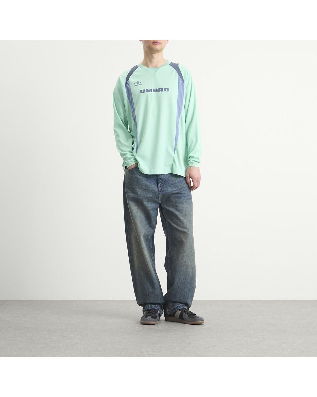 Umbro Green Panelled Long Sleeve Jersey for men