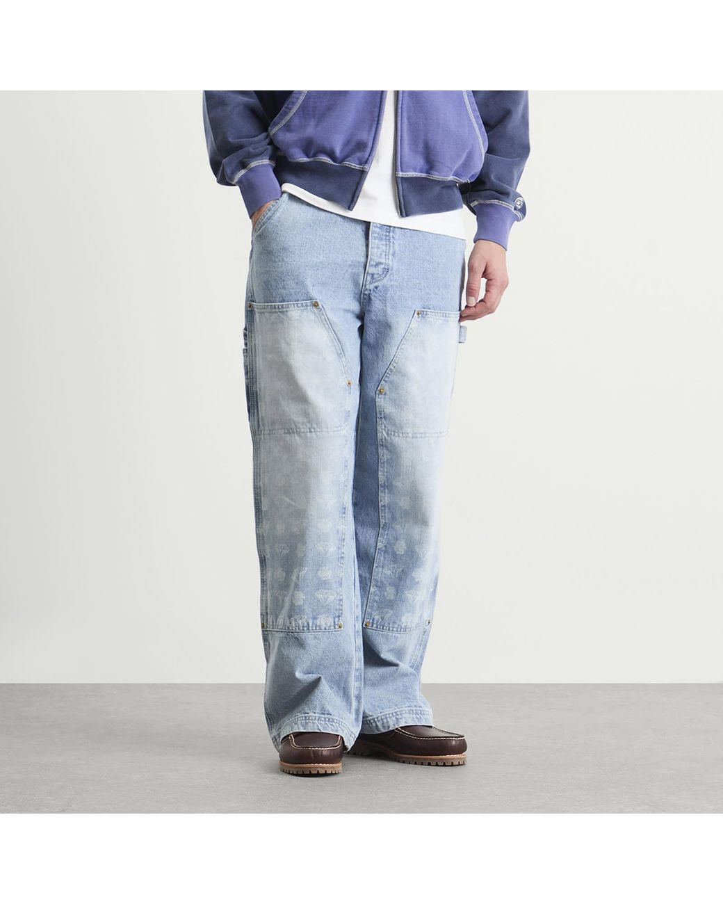 BBCICECREAM Blue Diamonds & Dollars Denim Pant for men