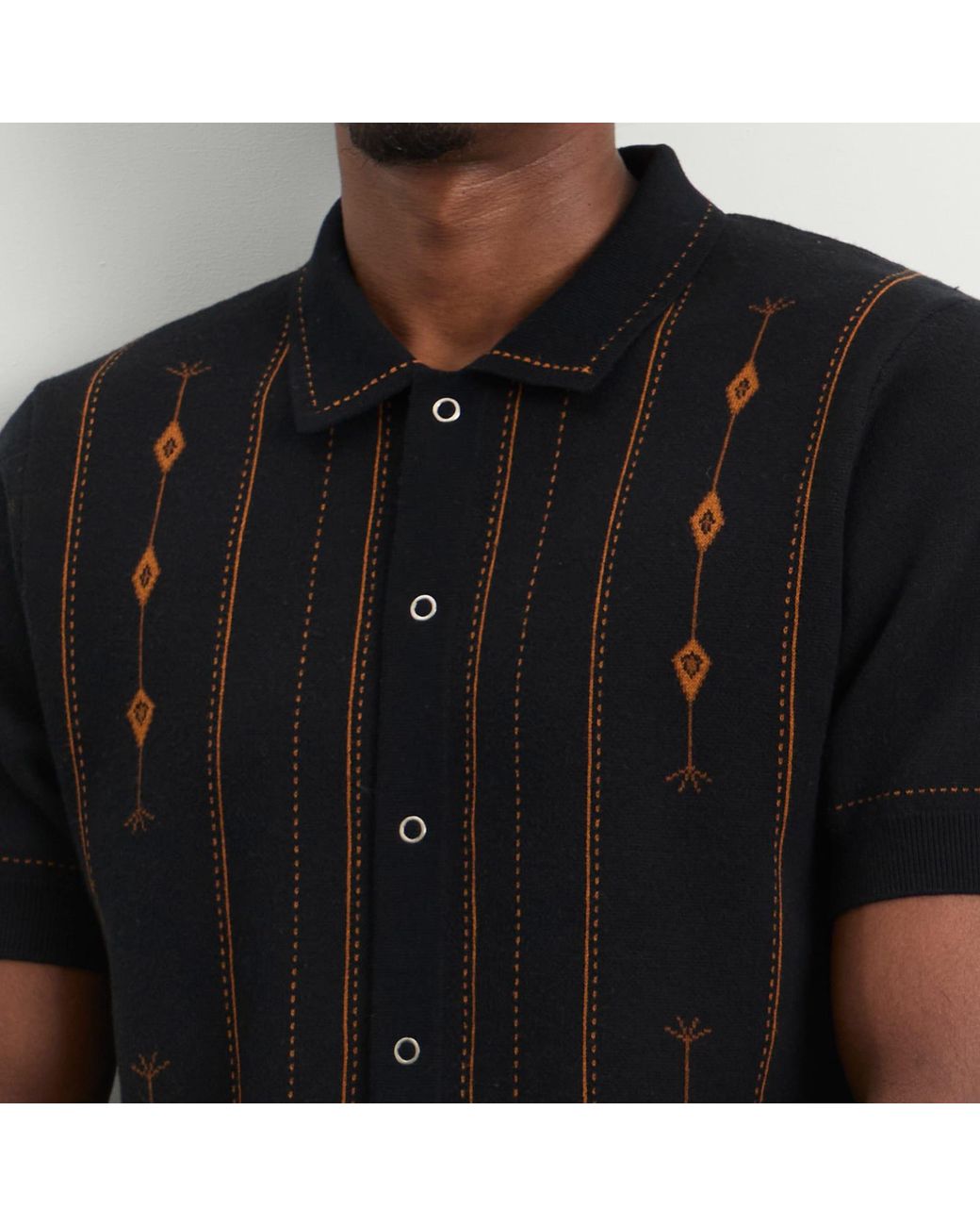 Percival Black Folio Knitted Shirt for men