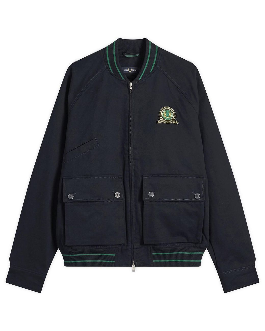 Fred Perry Tennis Badge Bomber Jacket in Blue for Men | Lyst Canada