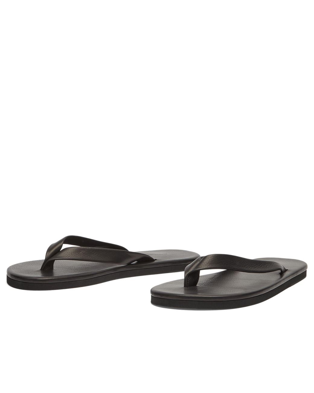 Auralee Black Soft Leather Flip-Flops