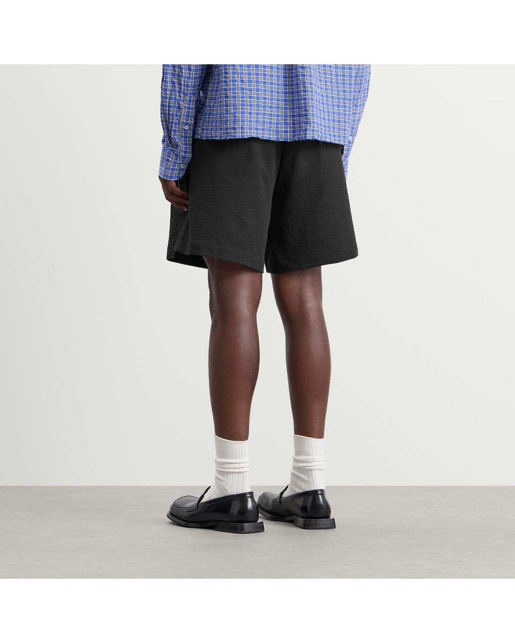 About Blank Black Textured Shorts for men