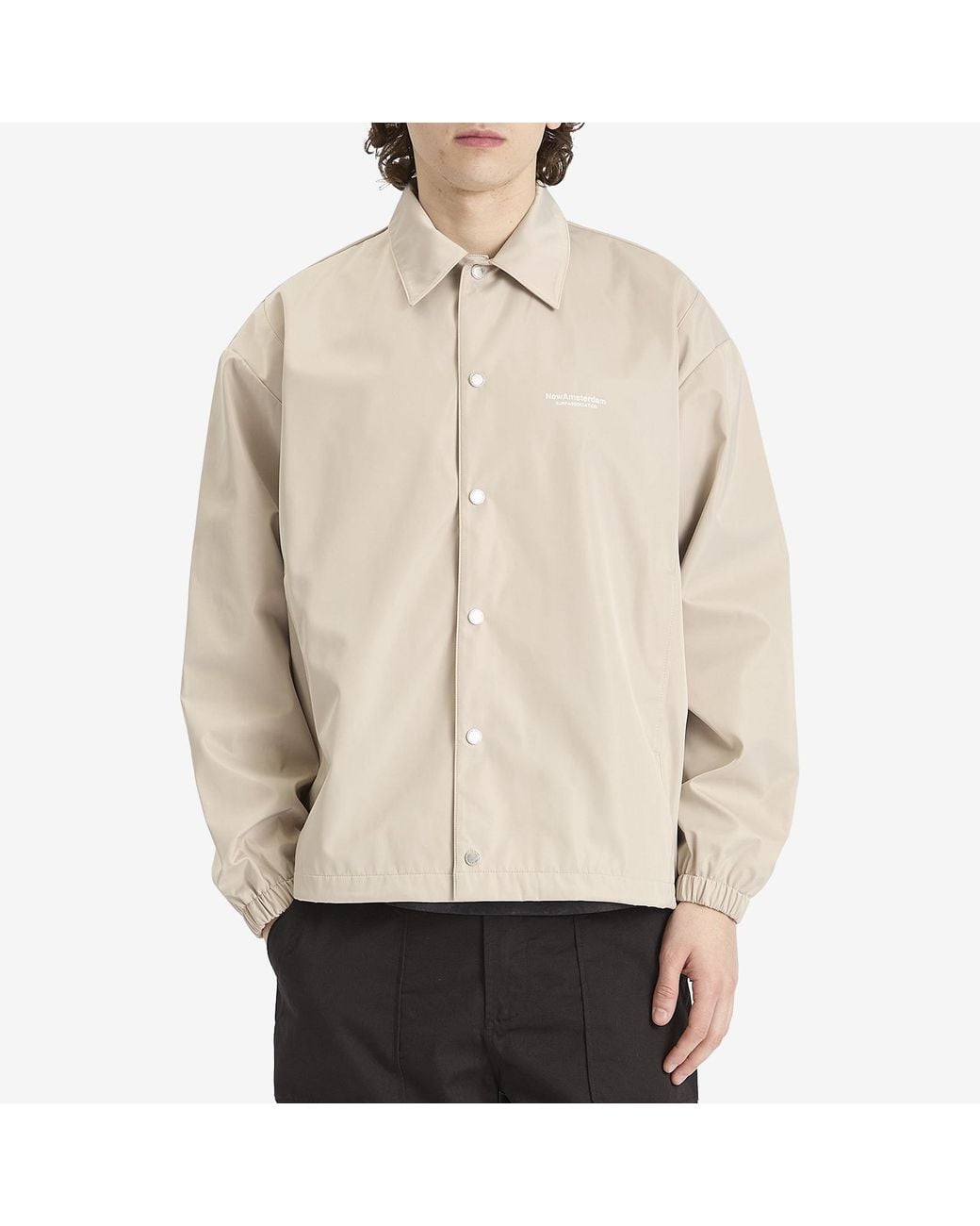 New Amsterdam Surf Association Logo Coach Jacket in Natural for