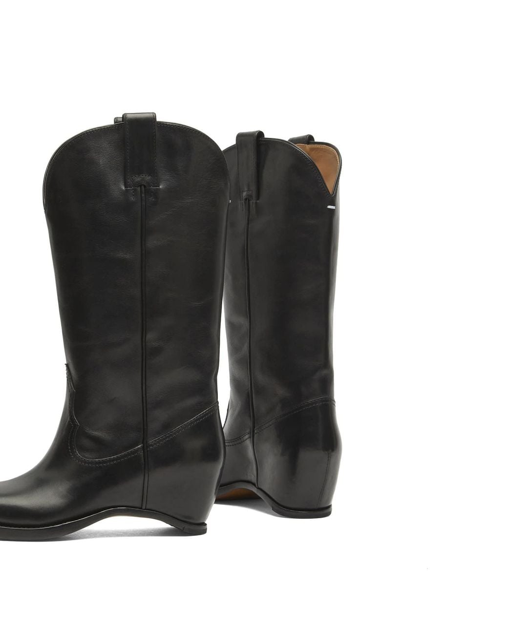 Maison Margiela Black Heel-Less Western High Boots