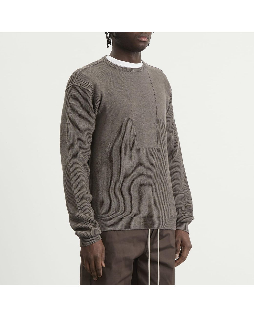Rick Owens Gray Round Neck Jumper for men