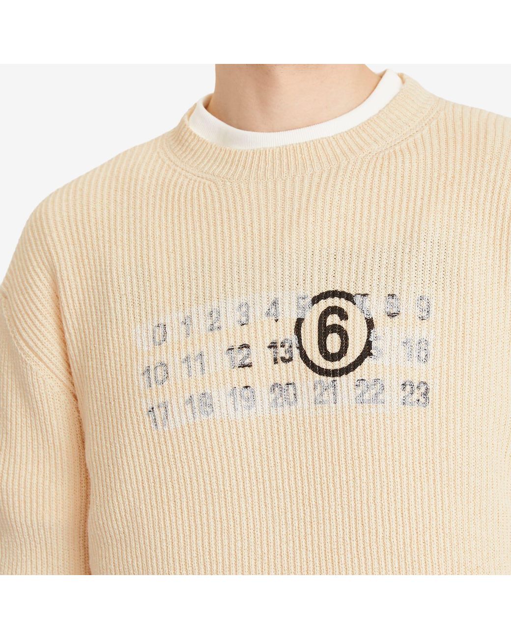 Maison Margiela M Logo Knit 未使用 Maison Margiela Logo Knit in Natural for Men | Lyst