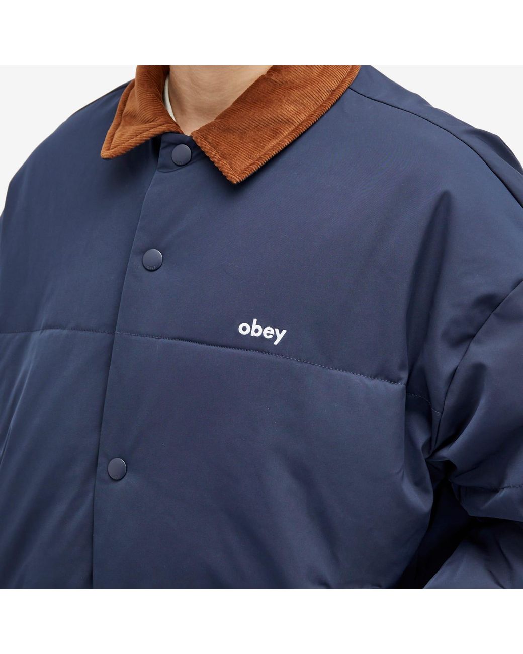 Obey Whispers Padded Jacket in Blue for Men | Lyst