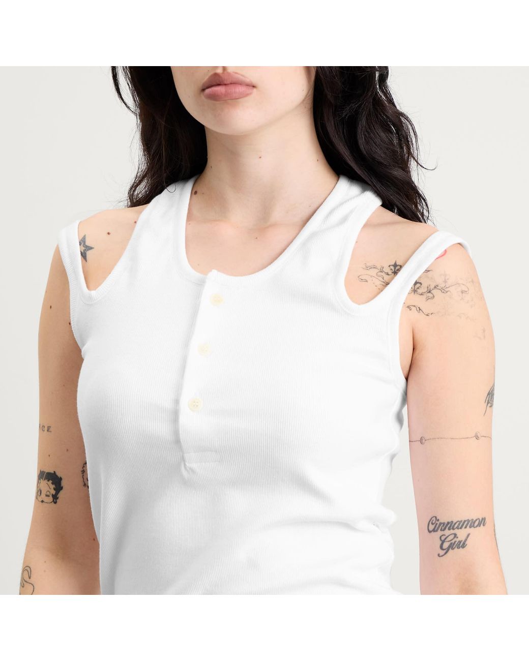 Toga White Toga Rib Tank Top