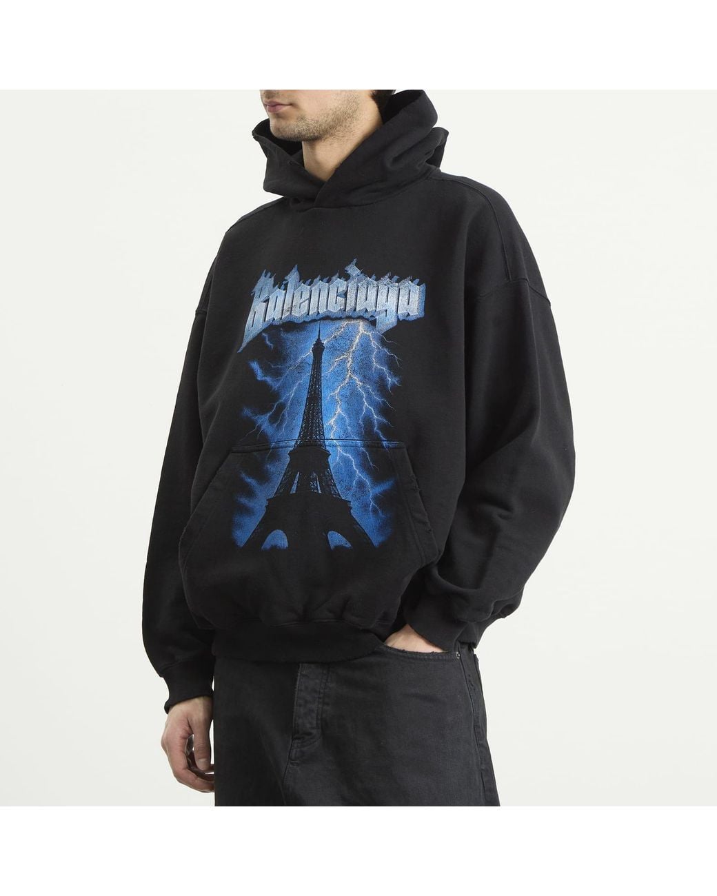 Balenciaga Black Metal Merch Paris Hoodie for men