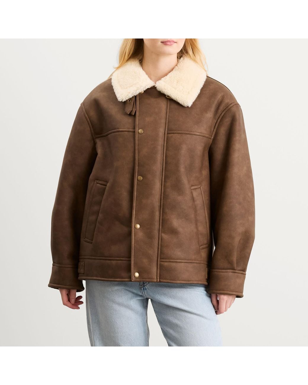 DUNST Brown Faux Shearling Jacket
