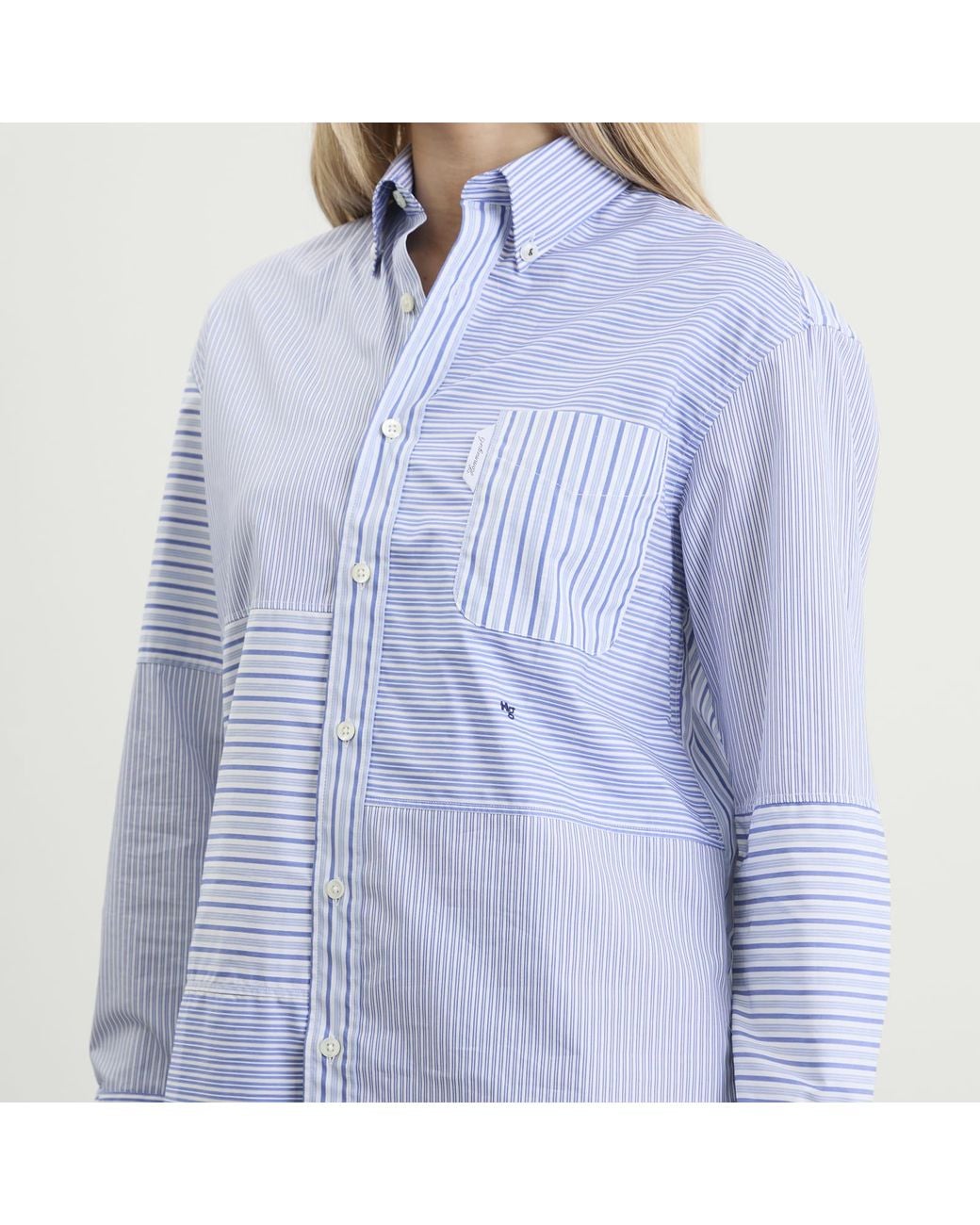 HOMMEGIRLS Blue Patchwork Shirt