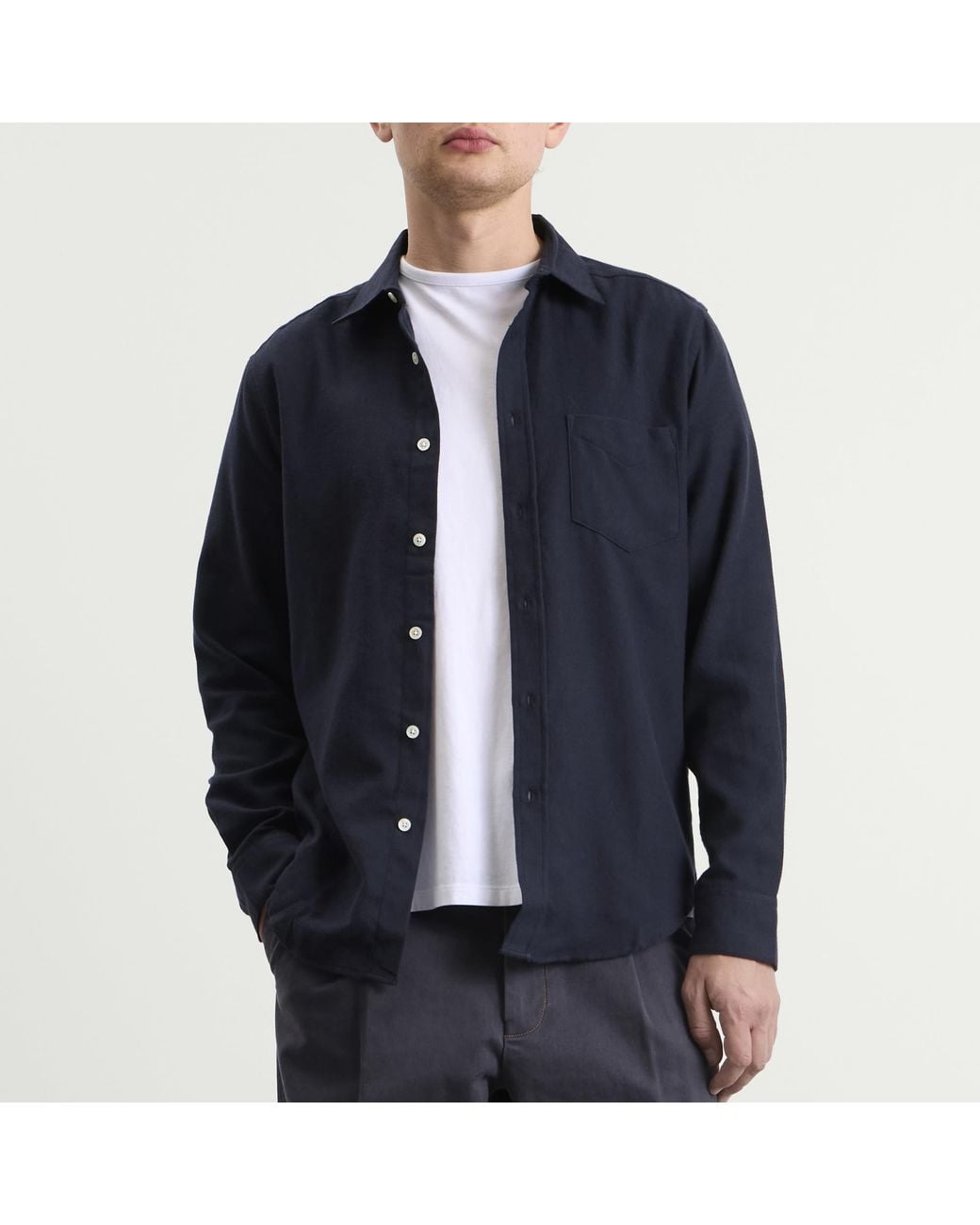 Portuguese Flannel Blue Teca Flannel Shirt for men
