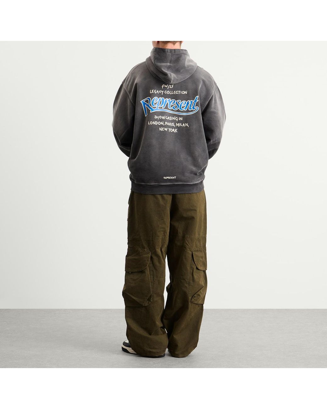 Represent Gray Showcasing Hoodie for men