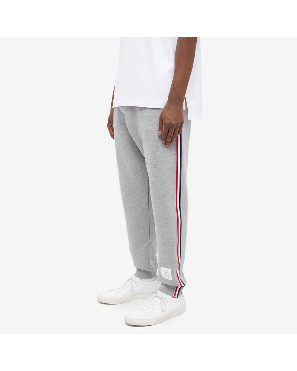 Thom Browne Tricolore Stripe Sweat Pant in Gray for Men | Lyst