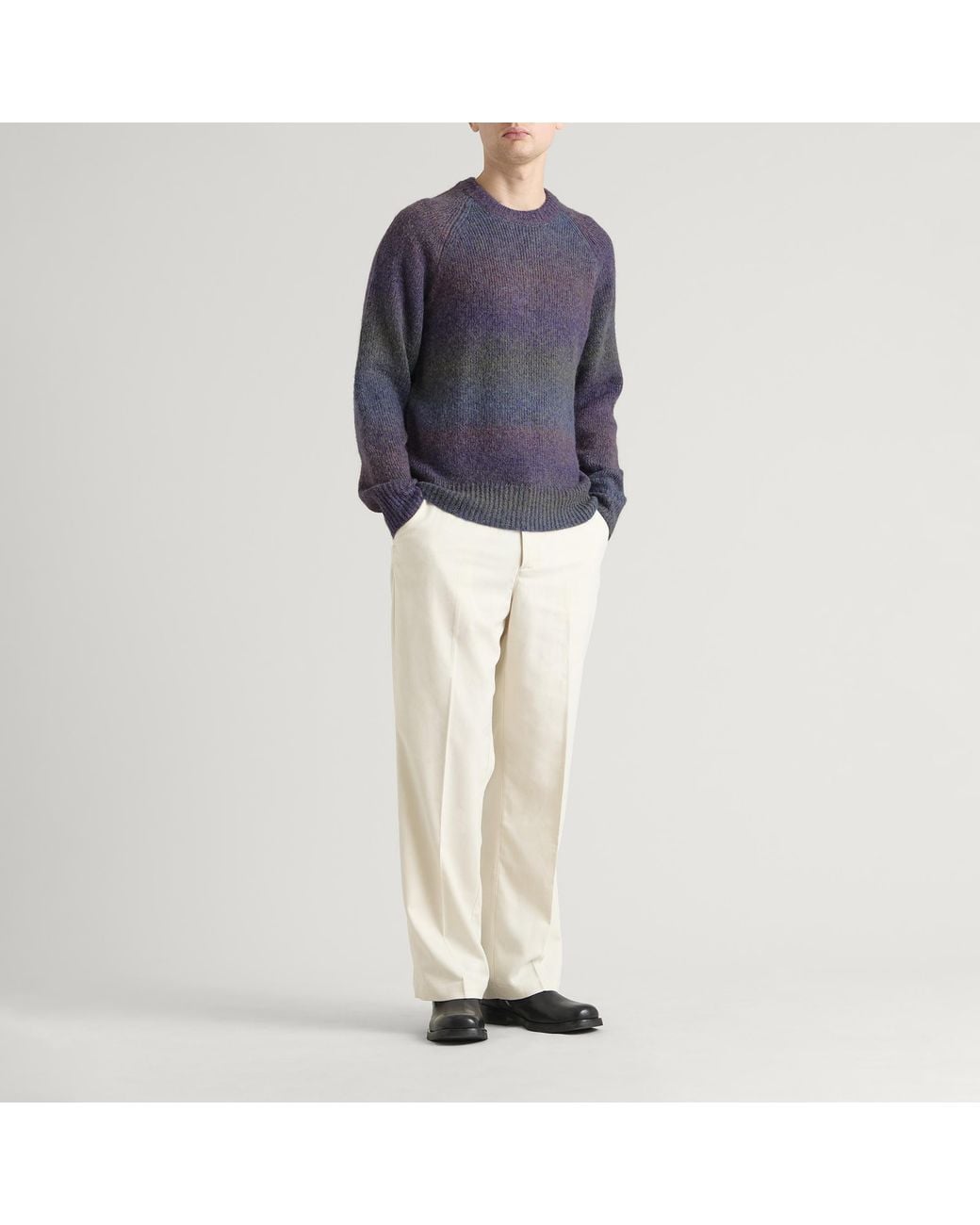 Les Deux Blue Gradient Round Neck Jumper for men