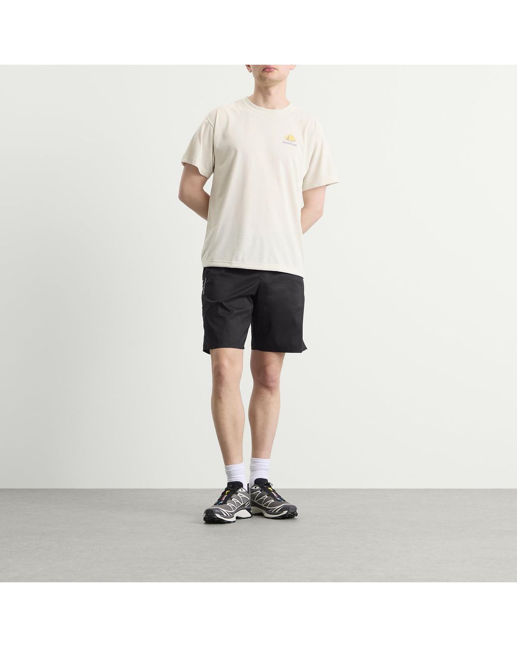 Montbell Black Cross Runner Light Shorts for men
