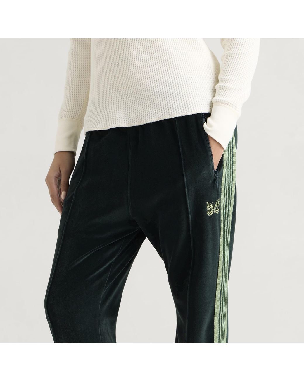 Needles Black Narrow Velour Track Pant