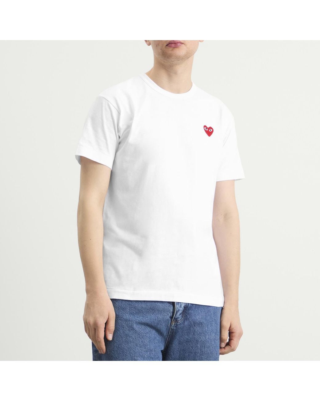 COMME DES GARÇONS PLAY White Basic Logo T-Shirt for men