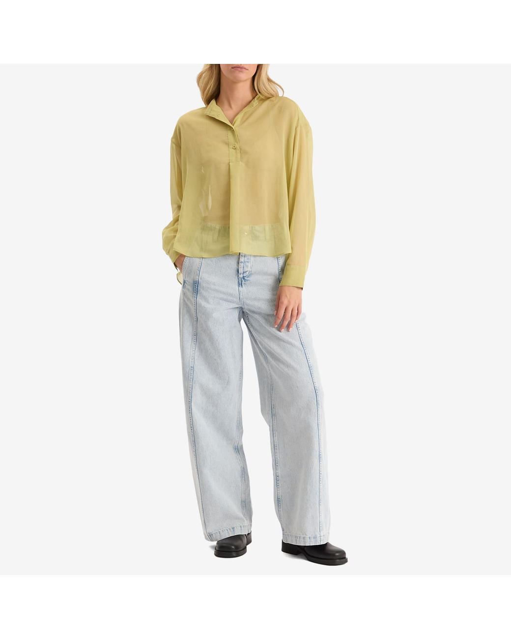 YMC Blue Displaced Seam Jeans