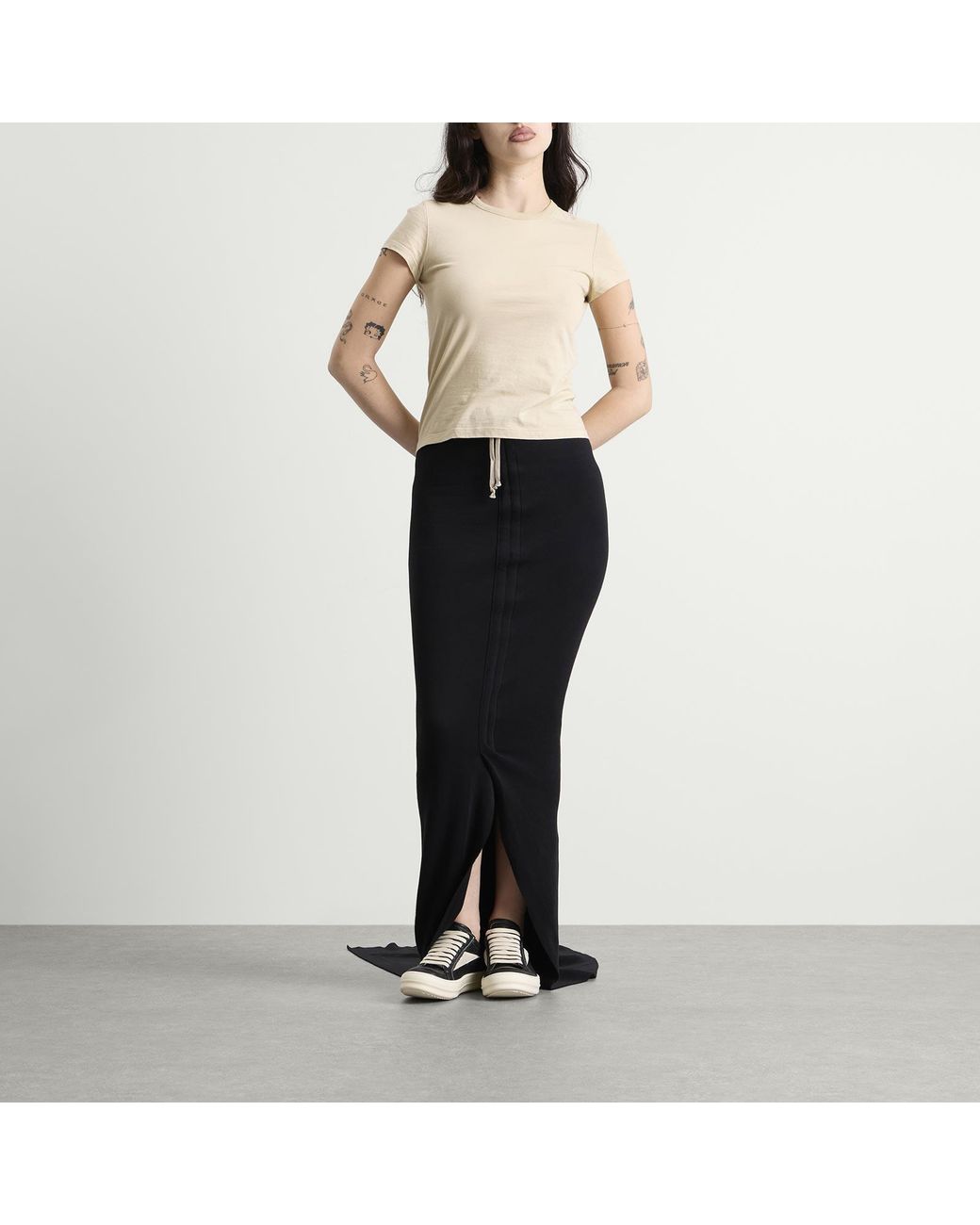 Rick Owens Black Edfu Maxi Skirt