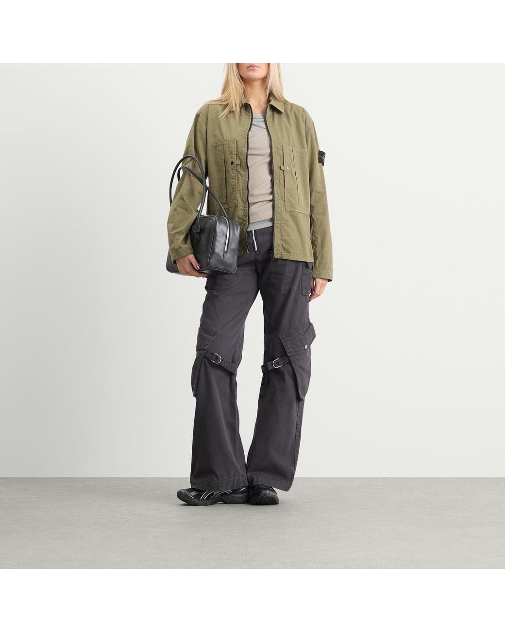 Stone Island Green Ripstop Zip Shirt Jacket