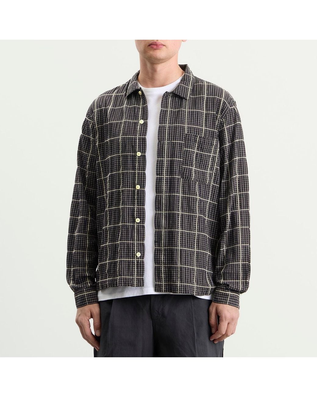 Folk Black Patch Shirt for men