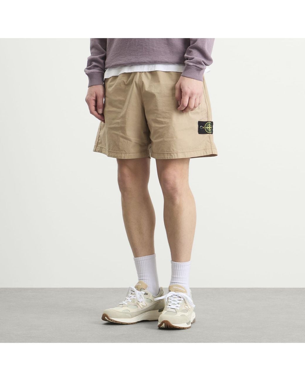 Stone Island Natural Tela Paracadute Shorts for men