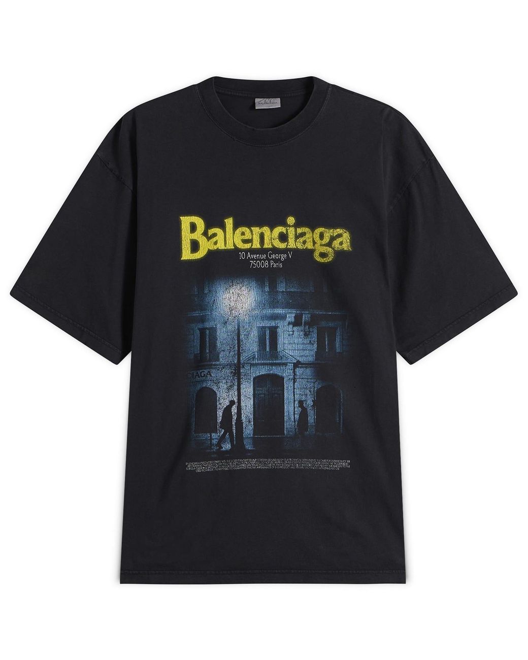 Balenciaga Black Graphic Logo T-Shirt for men