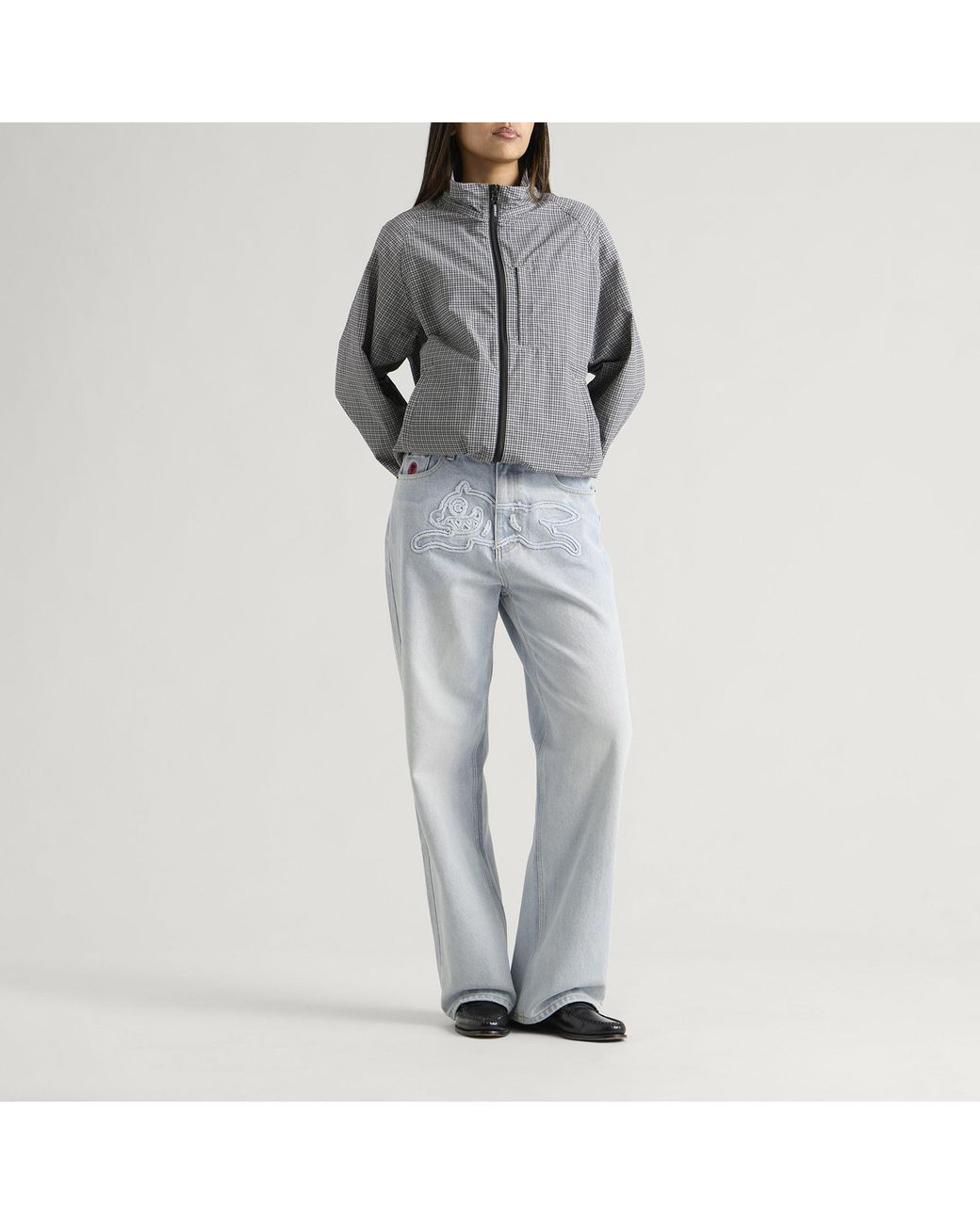 ICECREAM Blue Applique Running Dog Denim Pant