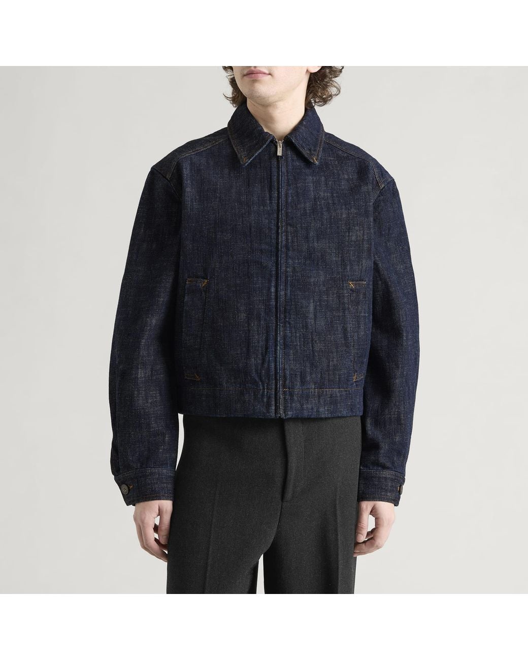 Jacquemus Blue Canvas Bomber Jacket for men