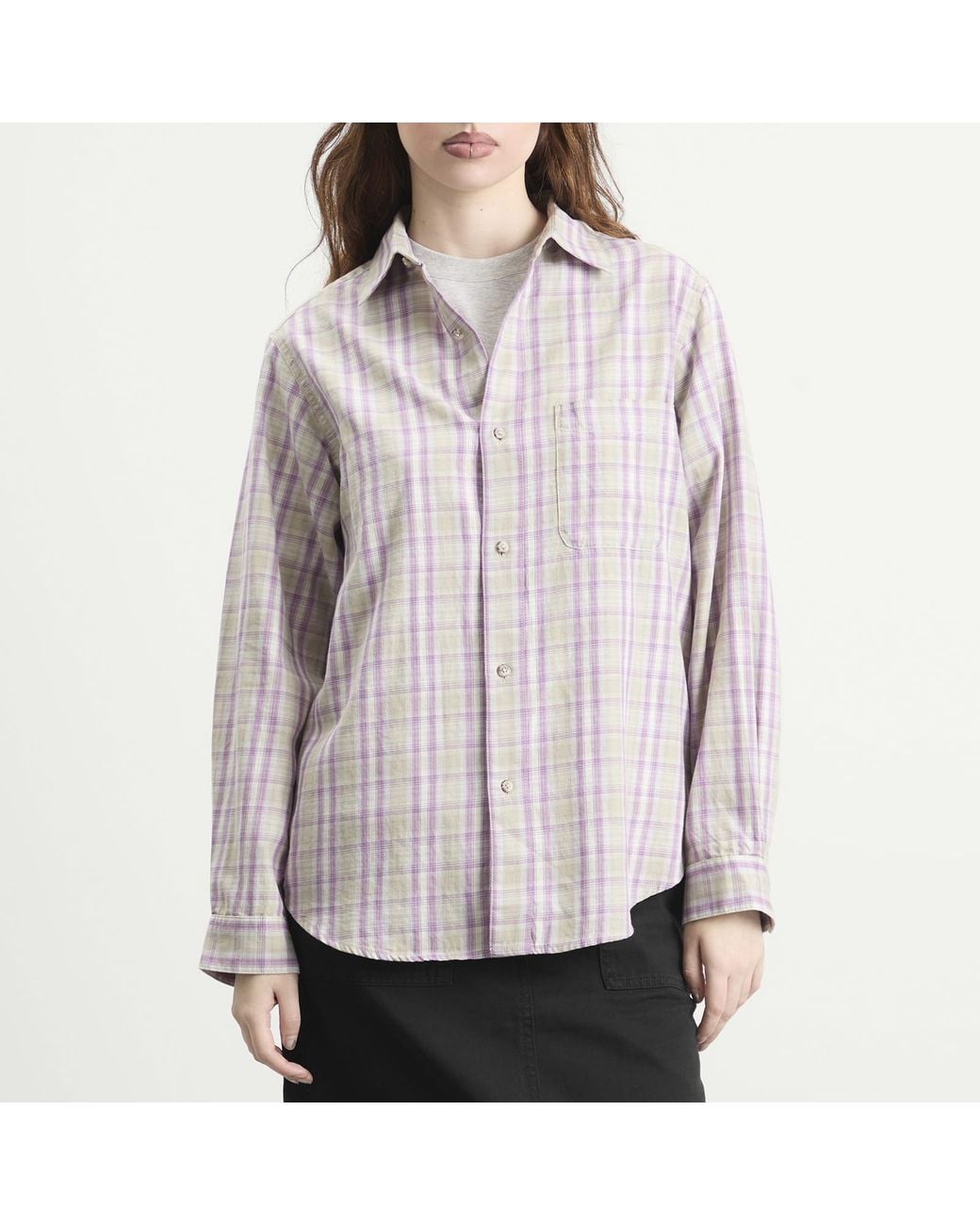 Gramicci Purple Checkered Ombre Shirt