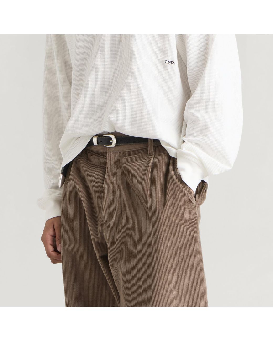END. Brown Ridge Trouser for men