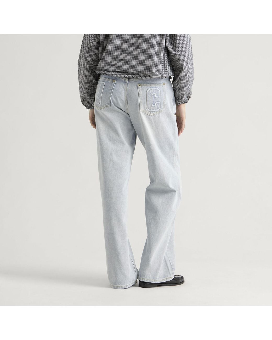 ICECREAM Blue Applique Running Dog Denim Pant