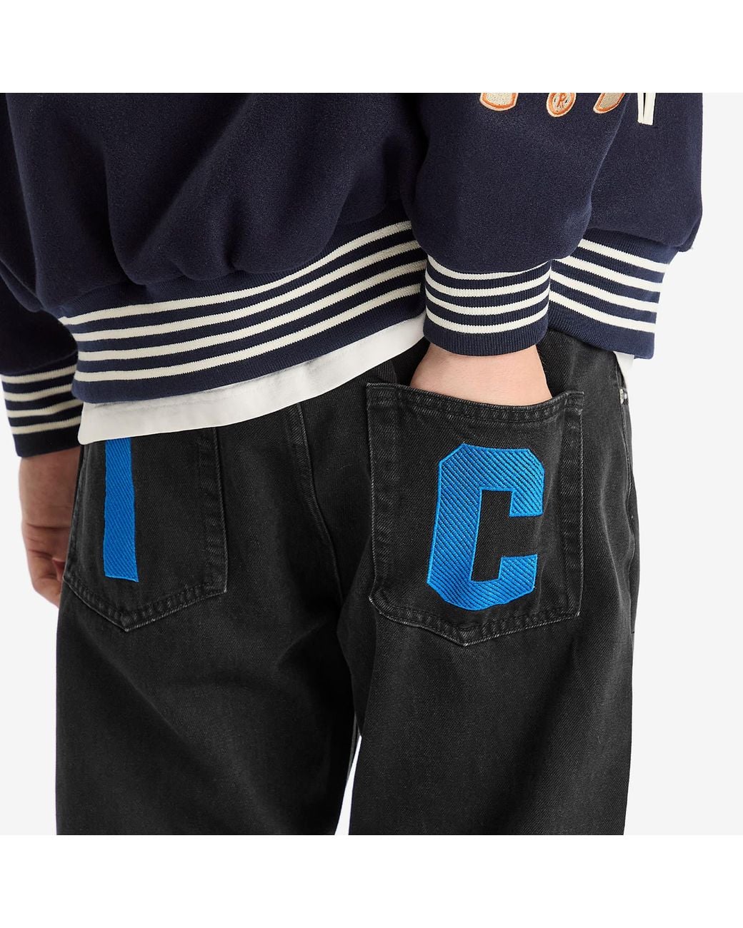 ICECREAM Blue Running Dog Straight Leg Denim Jeans for men