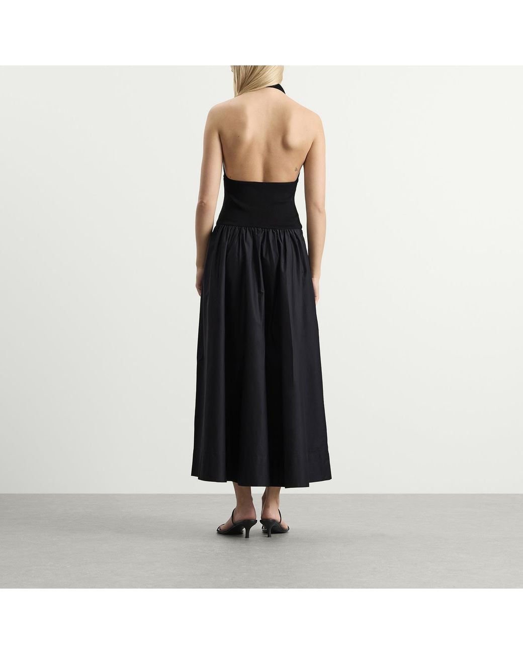 St. Agni Black Knit Halter Backless Dress