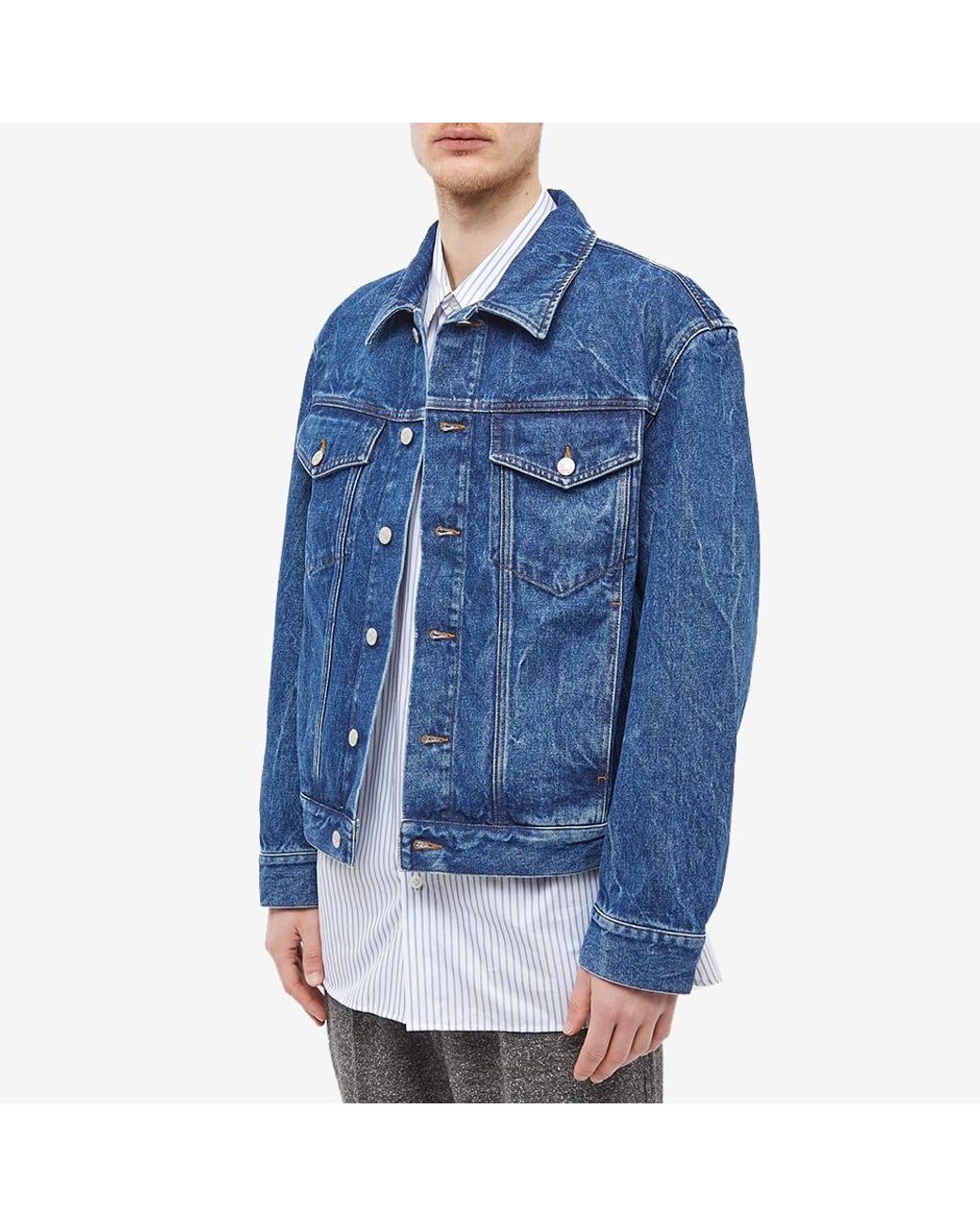Dries Van Noten Washed Denim Jacket in Blue for Men Lyst