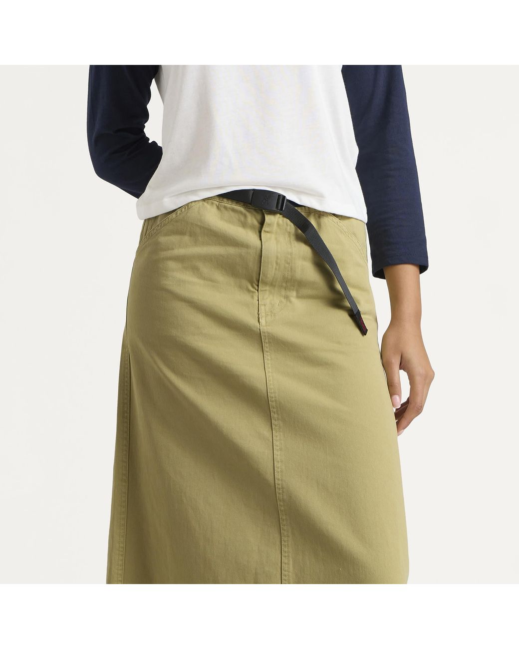 Gramicci Green 5 Pocket Midi Skirt