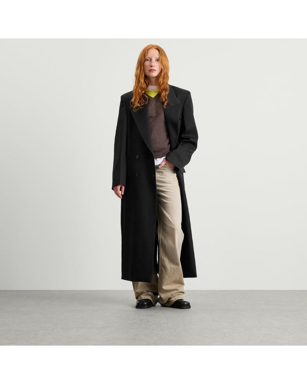 Rohe Black Double Breasted Tailored Coat