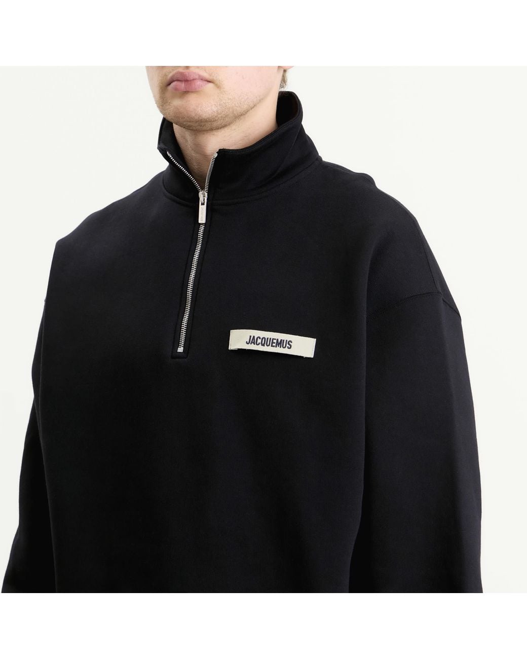 Jacquemus Black Grosgrain Zip Sweat for men