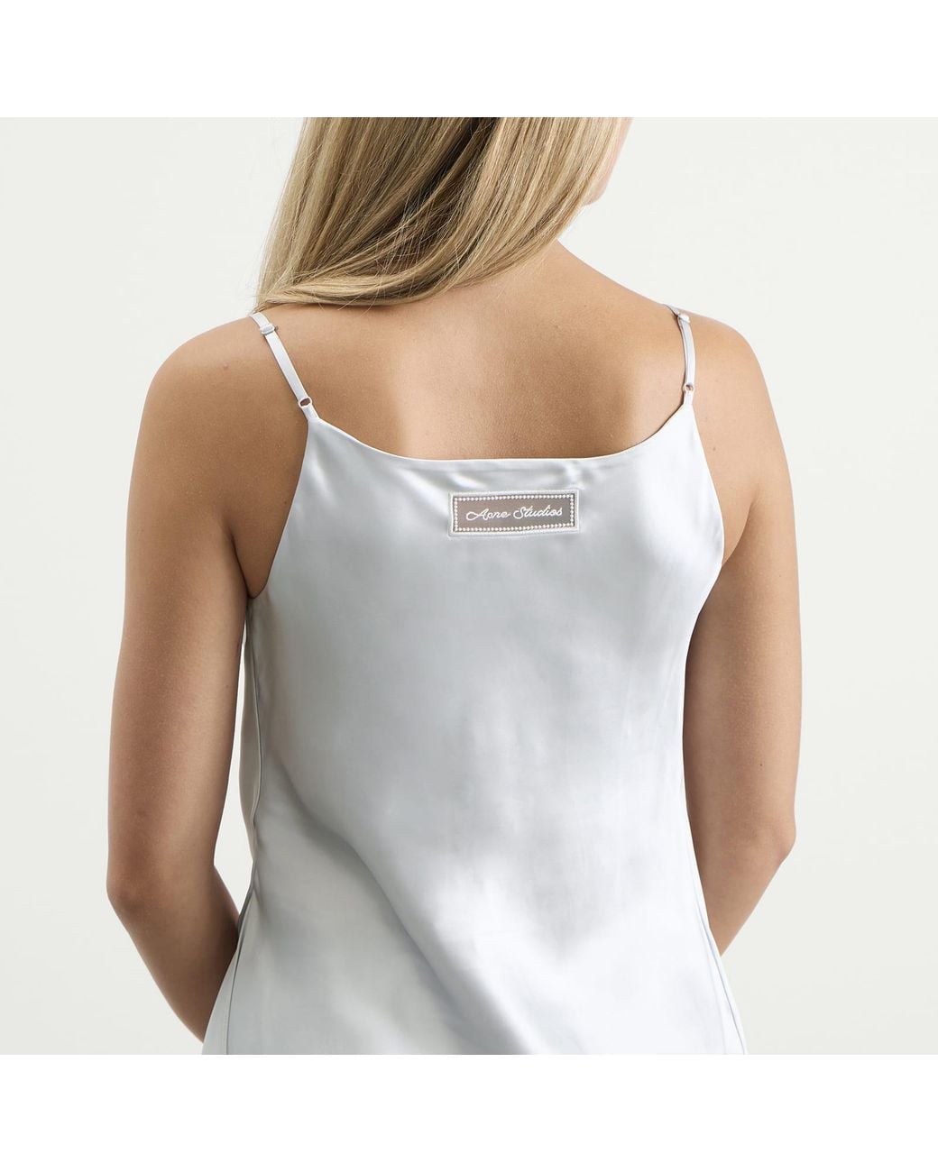 Acne Gray Temi Shiny Satin Cami Top