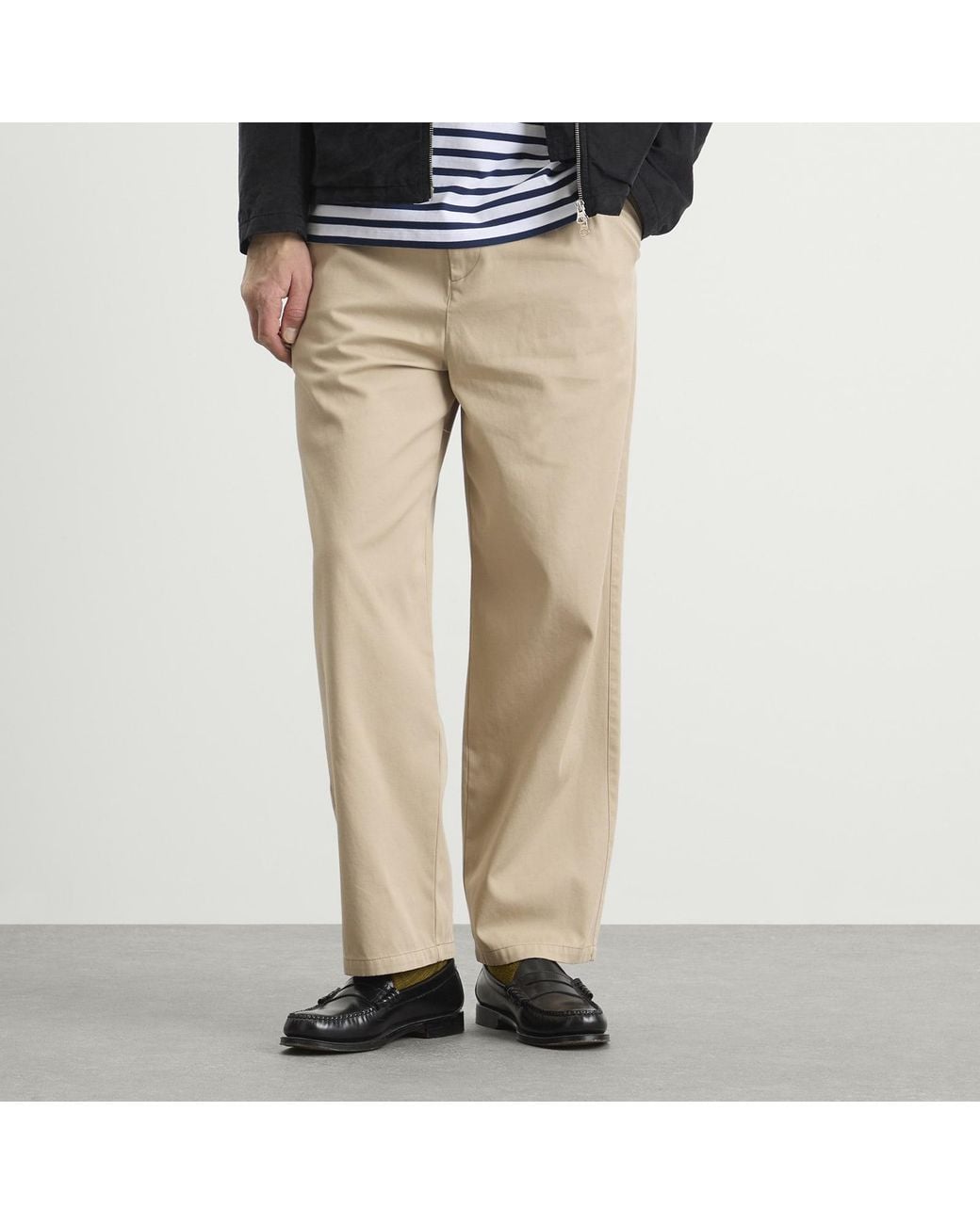 A.P.C. Natural Ricky Double Pleat Chinos for men