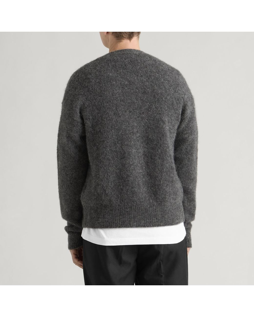 AMI Black Alpaca Cardigan With Adc for men