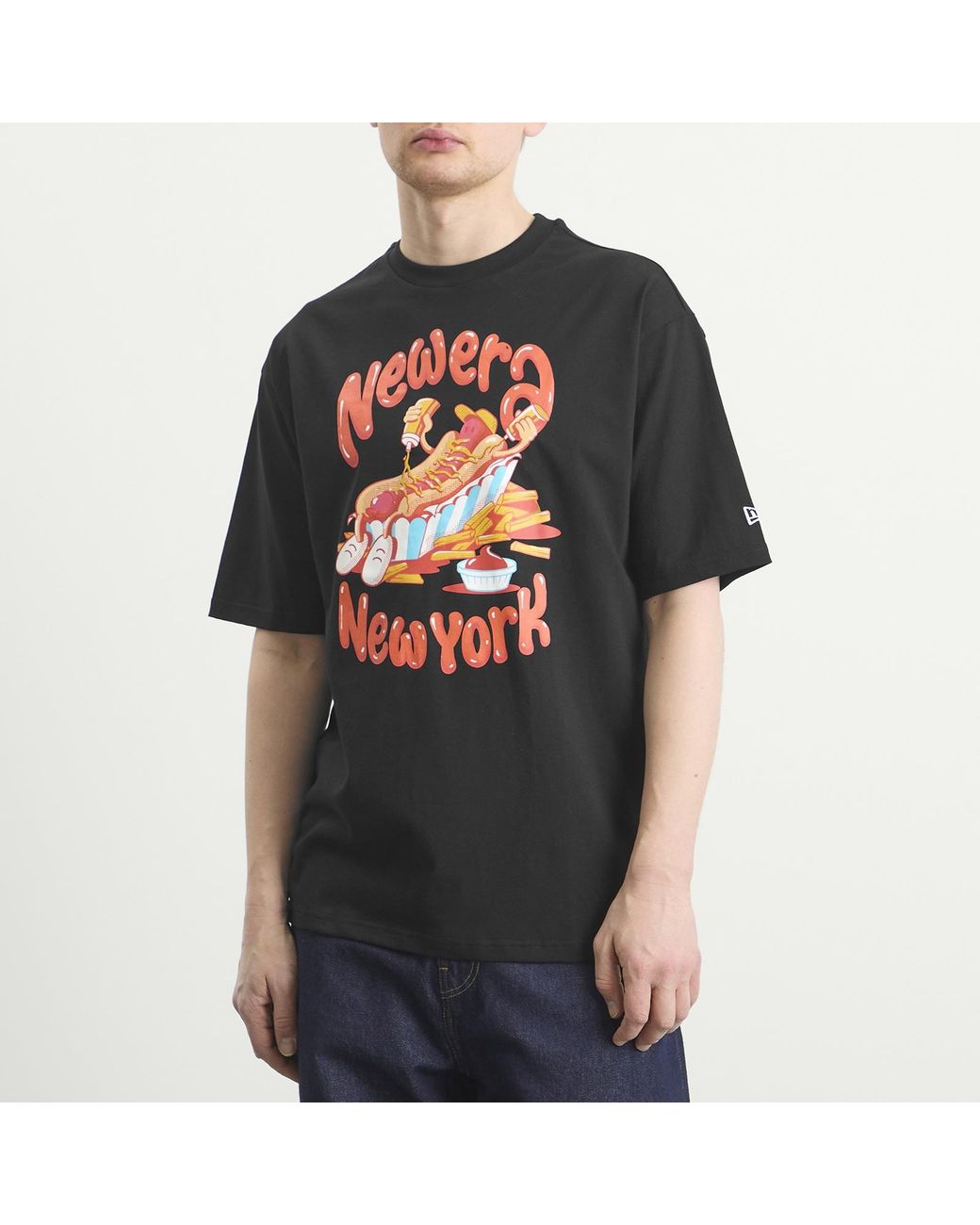 KTZ Black Hot Dog Graphic T-Shirt for men